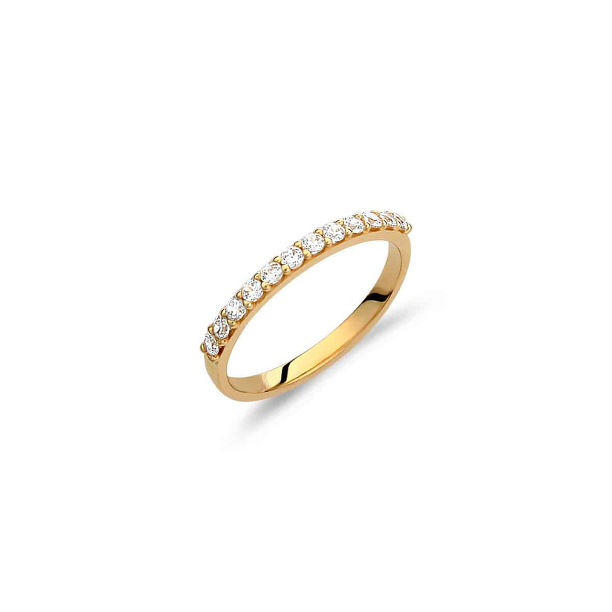 Δαχτυλίδι Μισόβερο Χρυσό Με Ζιργκόν 14K 004513