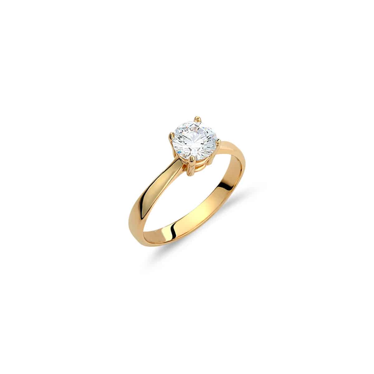 Μονόπετρο Δαχτυλίδι Χρυσό Με Zιργκόν K14 004523