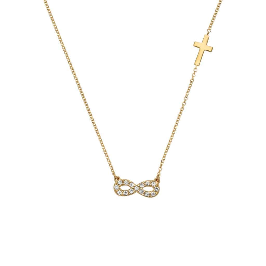 004652 Κρεμαστό Απειρο Χρυσό Με Ζιργκόν K14