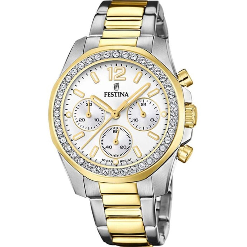 FESTINA Crystals Chronograph Two Tone Stainless Steel Bracelet
