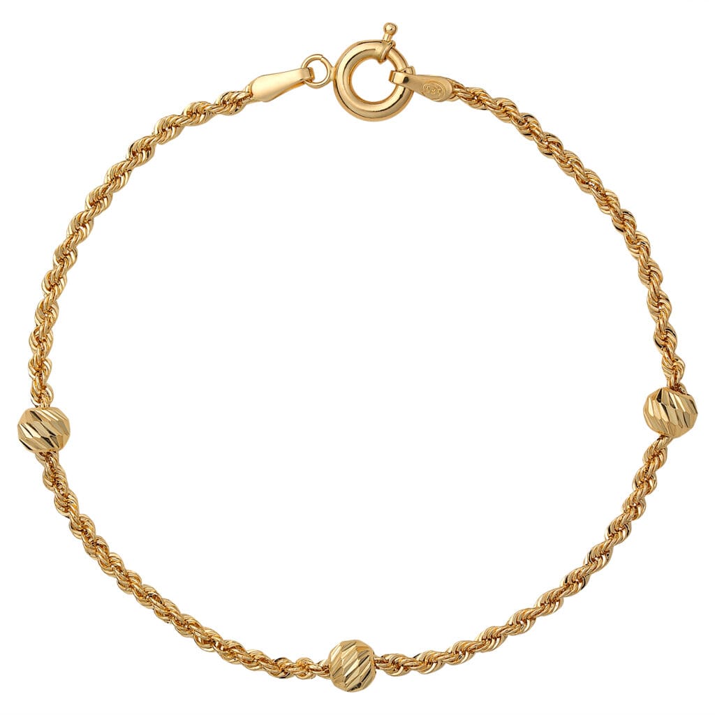 0051210 Βραχιόλι Αλυσίδα Στριφτή Με Μπίλιες Χρυσός 14K