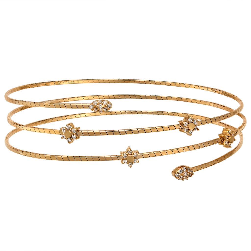 0051213 Βραχιόλι Μοντέρνο Χρυσό Με Ζιργκόν 14K