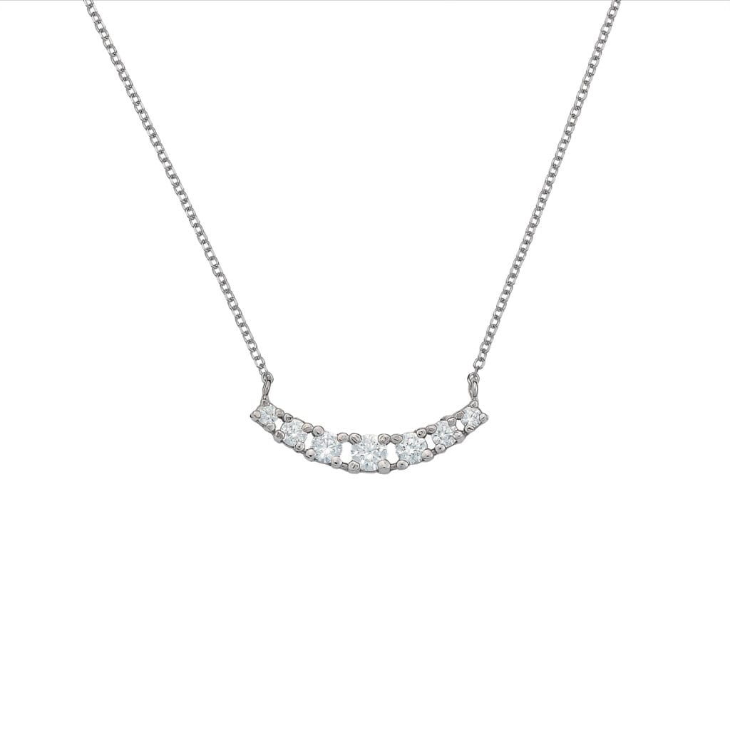 0051214Κρεμαστό Κολιέ Λευκόχρυσο Με Ζιργκόν 14Κ