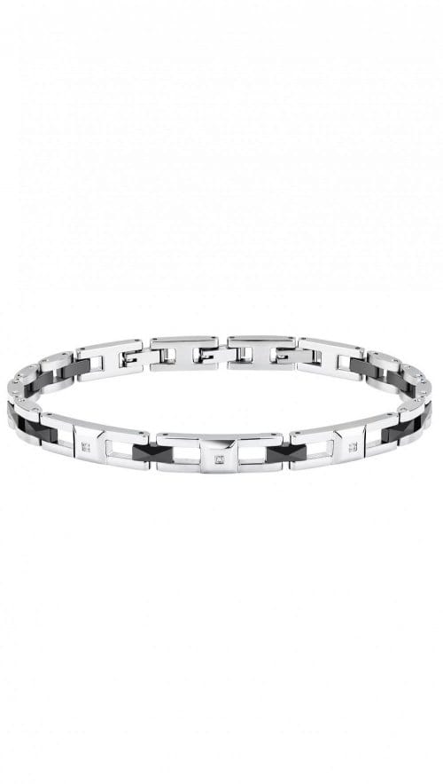 Βραχιόλι Sector ατσάλι και Black Ceramic με λευκά διαμάντια SAFR45
